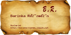 Barinka Rézmán névjegykártya
